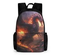 QPIRINMEX Demonio Dragoneee Bookbags Stampato in 3D Zaini Per La Scuola Ragazzi Ragazze Zaino Personalizzato Zaino Per La Scuola Studente Primario Kids Bookbag 17pollici