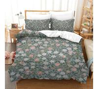 QPIRINMEX fiori e piante Bedding Set Copripiumino 3D Stampato Fiore Pattern Floral Watercolour Design Unico Per Bambini - Morbida Microfibra - King(220x240cm)