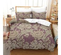 QPIRINMEX fiori e piante Copripiumino 3D Stampato Per Camera Da Letto Fiore Pattern Floral Watercolour Microfibra Morbida - Set Completo Con Federe Cuscino - Ideale Per Adulti Super King（260x220cm）