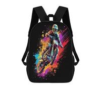 QPIRINMEX Motocross bicicletta Zaino Per Bambini Ragazze Ragazzi, Zaino, Zainetto, Scuola Elementare, Perfetto Per Tornare A Scuola O Educazione Fisica, Regali E Viaggi 17 Pollici