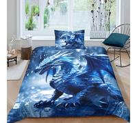 QPIRINMEX Set Di Biancheria Da Letto Drago Volante Copripiumino Set Copripiumino Per Bambini Ragazze Camera Da Letto Copriletto Stampato 3D Single(135x200cm)