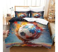 QPIRINMEX Trofeo di calcio Set Copripiumino Per Camera Da Letto Dei Bambini, Con Cerniera, Morbido Set Da Letto in Microfibra King(220x240cm)