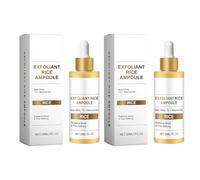 QPJUVC Glow Rice Ampoule - Siero esfoliante di riso bianco e nero per pelle morta e punti neri, minimizzazione dei pori e tonico viso idratante (White Rice 2 pezzi)