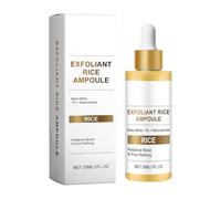 QPJUVC Glow Rice Fiala - Siero esfoliante al riso bianco e nero, scrub delicato per il viso per pelle morta e punti neri, tonico idratante e minimizzante dei pori, per tutti i tipi di pelle, uomini e
