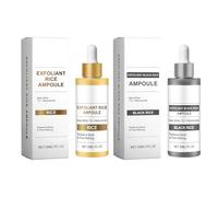 QPJUVC Glow Rice Fiala - Siero esfoliante al riso bianco e nero, scrub delicato per il viso per pelle morta e punti neri, tonico idratante e minimizzante dei pori, per tutti i tipi di pelle, uomini e