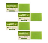 QPJUVC Tea Tree Oil Soap Bar, 100 g Natural Plant Based Bar Soap - Deep Cleansing Face & Body Wash con olio d'oliva e olio di cocco, controllo dell'odor Refreshing Cleanse, Sweat Removal & Soothes