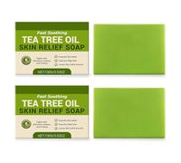 QPJUVC Tea Tree Oil Soap Bar, 100 g Natural Plant Based Bar Soap - Deep Cleansing Face & Body Wash con olio d'oliva e olio di cocco, controllo dell'odor Refreshing Cleanse, Sweat Removal & Soothes