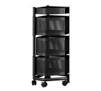 QPKZ Rastrelliera per stoccaggio su carrello da cucina in metallo a 5 livelli con ruote, scaffale porta frutta e verdura da cucina con ruota, scaffale portastoviglie 3-Tier