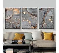 QPLGTU Set di pittura islamica su tela, arte araba con marmo, decorazione per soggiorno e camera da letto, poster artistico da parete, senza cornice (stile 15, 40 x 60 cm x 3)
