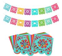 Qpout 2 Decorazioni per Feste Messicane, Cinco de Mayo e Giorno dei Morti, Papel Picado e Ghirlande per Dia De Los Muertos e Compleanni Fiesta