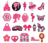 Qpout 20 PZ Principessa Rosa Toppe da Stirare per Bambini, Toppe da Stirare bambina, Toppe termoadesive rosa, toppe da stirare su tessuto ricamate rosa per abbigliamento giacche jeans vestiti zaini