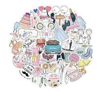 Qpout 50 Pezzi Adesivi Personalizzati Matrimonio Pianificazione Degli Ospiti Di Nozze Album Di Ritagli Adesivi D'Amore Per Adulti Accessori Inviti Per Bomboniere Biglietti Di Auguri Decorazioni