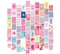 Qpout 70 pz Preppy Room Decor Kit Estetico Da Parete, Preppy Foto Collage Stampe Immagini Arte Della Parete Hot Pink Preppy Poster Carino Estetico Poster Preppy Cose Preppy Per Le Ragazze (4x6inch)