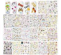 Qpout Adesivi per Unghie Misti (1100+ Modelli) - Decorazione Autoadesiva con Fiori, Frutta, Animali per Manicure - Regalo Fai da Te per Donne, Ragazze, Bambini