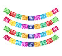 Qpout Stendardi del Giorno dei Morti Decorazioni per Feste con Striscioni Messicani, Festa di Festa Messicana Traforata Colorata Dia De Los Muertos Ghirlanda Cinco De Mayo Decorazioni per Bomboniere