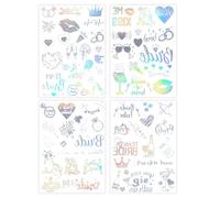 Qpout Tatuaggi di addio al nubilato, adesivi di tatuaggio temporaneo della squadra della sposa per le ragazze, le donne, gli accessori di addio al nubilato, la notte di nozze, 75pcs
