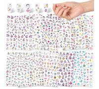 Qpout Unicorno Adesivi per Unghie (1200 Design), 3D Autoadesivi Rainbow Diamante Decorazioni per Bambini Ragazze Festa di Compleanno Regalo per Salone di Bellezza