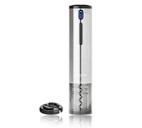 Qpractiko | Cavatappi elettrico ricaricabile | Argento, acciaio inox, policarbonato | Batteria al litio, indicatore LED, taglia capsule incluso | Apertura bottiglie vino