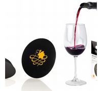 Qpractiko | Disco antigoccia Vino | Nero, Piccolo, Alluminio Alimentare | Facile da Usare, Multifunzionale, Facile da Pulire | Servizio Senza Macchie per Vino e Bevande