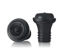 Qpractiko | Set 2 Tappi Vino Sottovuoto | Silicone Nero | Sigillatura Ermetica, Facile da Usare, Riutilizzabile | Conserva Aroma e Freschezza Bottiglie di Vino