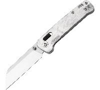 QPS Penguin Glyde 14C28N, finitura a due toni stonewash - satinata, Manico: G10 con alluminio