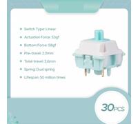 QPSJXN 30 Pezzi Set di Interruttore lineare Meccanico a 5 Pin con Gambo Pre-Foderato e alloggiamenti compatibili con Varie tastiere(53g)