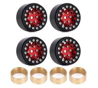 QPSJXN 4pcs da 1,0 Pollici Berchi di beadlock compatibili con 1/24 1/18 RC Crawler Auto Come SCX24 Ax24 Enduro24 Modello W1049(W1049RD-45)