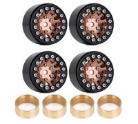 QPSJXN 4pcs da 1,0 Pollici Berchi di beadlock compatibili con 1/24 1/18 RC Crawler Auto Come SCX24 Ax24 Enduro24 Modello W1049(W1049BO-45)