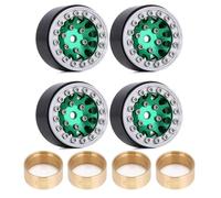 QPSJXN 4pcs da 1,0 Pollici Berchi di beadlock compatibili con 1/24 1/18 RC Crawler Auto Come SCX24 Ax24 Enduro24 Modello W1049(W1049SGN-45)
