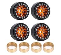 QPSJXN 4pcs da 1,0 Pollici Berchi di beadlock compatibili con 1/24 1/18 RC Crawler Auto Come SCX24 Ax24 Enduro24 Modello W1049(W1049GD-45)