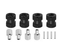 QPSJXN 4pcs da 12 mm Adattatore di accoppiatore Estensione del Esagonale Compatibile con 1 a 10 Scale RC Crawler Abita AX10 CC01 F350 Modelli Fai -da -Te Parti di aggiornamento(Black 15mm)