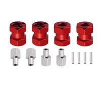 QPSJXN 4pcs da 12 mm Adattatore di accoppiatore Estensione del Esagonale Compatibile con 1 a 10 Scale RC Crawler Abita AX10 CC01 F350 Modelli Fai -da -Te Parti di aggiornamento(Red 15mm)