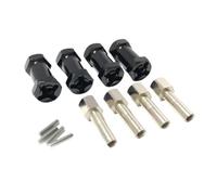 QPSJXN 4pcs da 12 mm Adattatore di accoppiatore Estensione del Esagonale Compatibile con 1 a 10 Scale RC Crawler Abita AX10 CC01 F350 Modelli Fai -da -Te Parti di aggiornamento(Black 25mm)