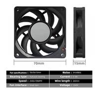 QPSJXN 7 cm da 15 mm di spessore DC 12v 3pin Mute PC Ventola di raffreddamento da 2500 giri/min 7015 Ventilatore