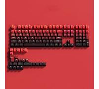 QPSJXN Gradiente RGB retroilluminato PBT OEM Profilo Keycaps per MX Switch Mechanical Taste in Nero Grigio Rosa e Bianco Compatibile con Varie tastiere meccaniche(Black Red)