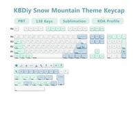 QPSJXN KBDIY Snow Mountain Koa KeyCap Set per ISO Ace68 Ace60 PRO Dispositivo di tastiere meccaniche Fai -da -Te PBT 7u 138 KeyCaps(Snow Mountain-RU)