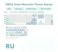 QPSJXN KBDIY Snow Mountain KOA KOA KeyCap Set per ISO Compatibile con Ace68 Ace60 PRO Taste meccaniche Fai -da -Te 7u 138 Tappi Chiave(Snow Mountain-RU)