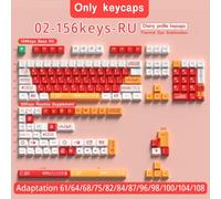 QPSJXN Keycap Anime Personalizzati per tastiere meccaniche compatibili con Layout ISO tra Cui Il Profilo 7U Spagnolo e Russo Giapponese Coreano Brasiliano.(02-Cherry-RU)