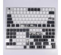 QPSJXN KeyCaps PBT retrò per tastiere di Gioco Meccanico Compatibile con F75 F87 F99 Ink Lotus KeyCap 142 Profilo(Ink Lotus-EN)
