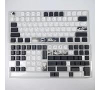 QPSJXN KeyCaps PBT retrò per tastiere di Gioco Meccanico Compatibile con F75 F87 F99 Ink Lotus KeyCap 142 Profilo(Ink Lotus-KR)