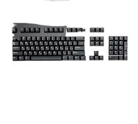 QPSJXN KeyCaps russi PBT a doppio colpo keycaps per meccanico con layout russo(Black and white)