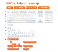 QPSJXN PBT Black And Yellow 142 SA Profilo KeyCap Set ISO Compatibile con tastiere meccaniche GMK67 K500 87 64(GMK Salmon)