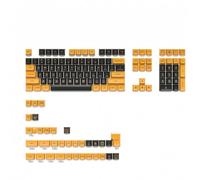 QPSJXN PBT Black And Yellow 142 SA Profilo KeyCap Set ISO Compatibile con tastiere meccaniche GMK67 K500 87 64(Black And Yellow)