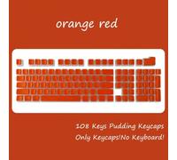 QPSJXN Profilo OEM PBT 108 CHIAMATI Pudding per Switch MX Taste meccaniche RGB Set di Tasti Fai -da -Te retroilluminato RGB(Orange Red)