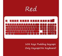 QPSJXN Profilo OEM PBT 108 CHIAMATI Pudding per Switch MX Taste meccaniche RGB Set di Tasti Fai -da -Te retroilluminato RGB(Red)
