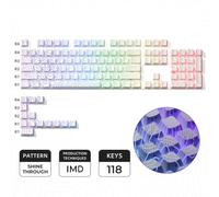QPSJXN SET TOPOGRAFICO SET OEM Profile IMD Technology Shine-Through Design Side Stampato 61/118(White 118 keys)