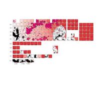 QPSJXN Spillatura del punto secondario di tintura del profilo di keycaps ispirato attraverso lo stile anime PBT 131 con tastiere meccaniche(Red 2)
