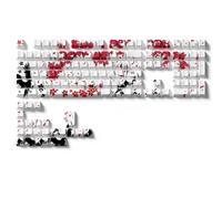 QPSJXN Spillatura del punto secondario di tintura del profilo di keycaps ispirato attraverso lo stile anime PBT 131 con tastiere meccaniche(White)