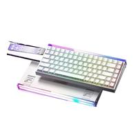 QPSJXN Switch magnetico tastiera meccanica 8K 0,01 mm RT Swap hot RGB personalizzare l'accessorio di gioco cablato in fibra di carbonio compatibile con vari sistemi(White contour-Side)