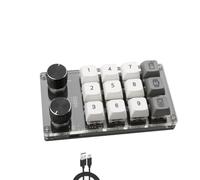 QPSJXN Tastiera meccanica compatta a 12 chiavi con macro programmabili design completamente ridotto e retroilluminazione RGB(K12-RGB-Greey)